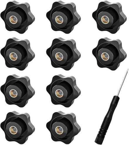 Dailygoods- Stergreepmoer M5 - Stermoer - Binnendraad Klemknop - Kartelmoer - 10 Stuks - Stervormig Ontwerp - Moer