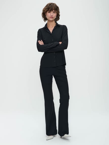 Pants Eliya Easy Wear flair Technical Jersey | Black - Black / S