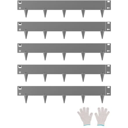 VEVOR Gazonrand 5-pack, Bloembedrand 990x181 mm, Metalen Bloembedrand, Flexibele Bloembedrand, Robuuste Tuinafscheiding, Eenvoudig te installeren, Bloembed-/Tuinpadafscheiding, Donkergrijs