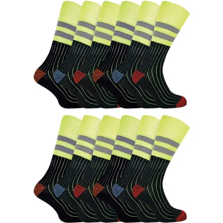 3 Pack Heren Zware Katoenen Hi Viz Werk Sokken