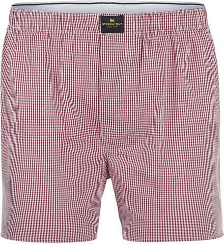 Steppin' Out Boxershort Poplin Ruiten Rood - Maat S - Heren - Boxershorts