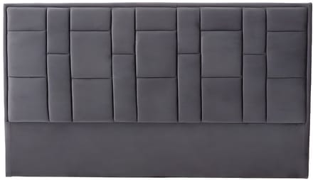 Vente-unique Hoofdeinde HERMINE - Fluweel - 160cm - Donkergrijs