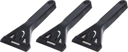 FX Tools Glasschraper - 3x - verfkrabber - verwisselbaar blad - kunststof handvat en beschermkap - universeel
