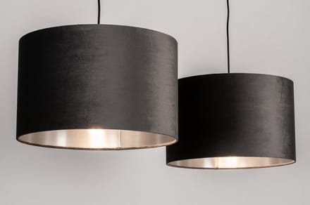 Lumidora Hanglamp 30928 - CHARLOTTE - 2 Lichts - E27 - Grijs - Zilvergrijs - Metaal