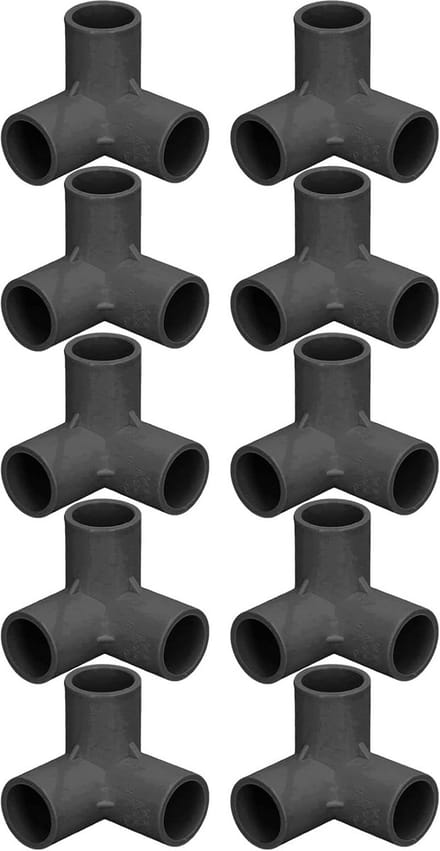 Set van 10 PVC T-Stukken en Elleboog Koppelingen 25mm Zwart voor Diverse Constructies