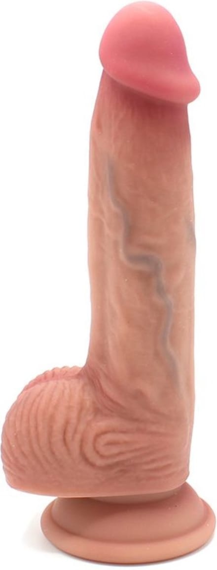 Kiotos COX - Levensechte Siliconen Dildo - Lengte 200 mm - Beige - Met zuignap - 046