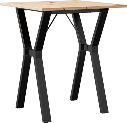 vidaXL - Eettafel - Y-frame - 70x70x75 - cm - massief - grenenhout - en - staal