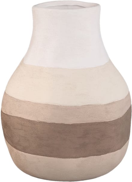 PTMD Voni Brown Ceramic Round Vase Earthy Tones Low L