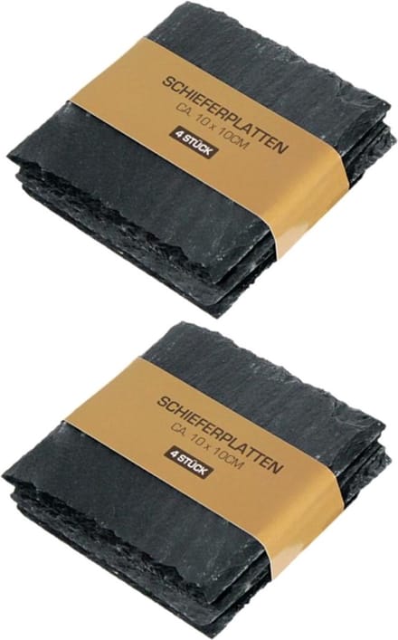 Cepewa Onderzetters - 4x - 10 x 10 cm - leisteen - glazen onderzetters