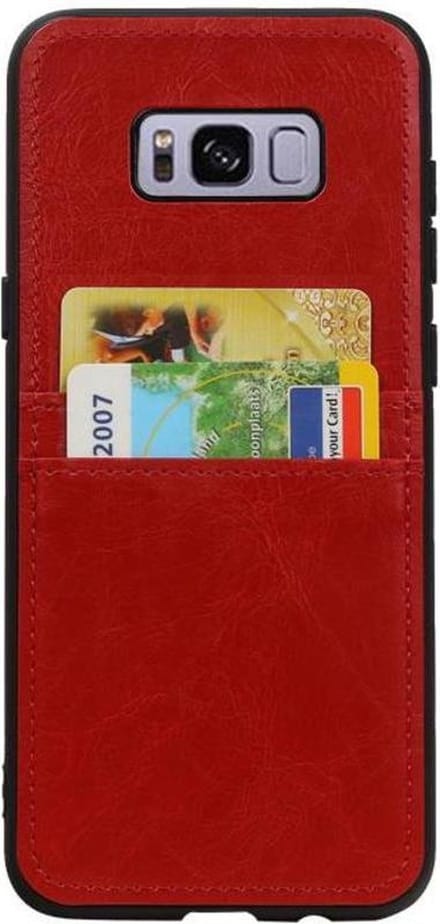 Rood Back Cover 2 Pasjes Hoesje voor Samsung Galaxy S8 Plus
