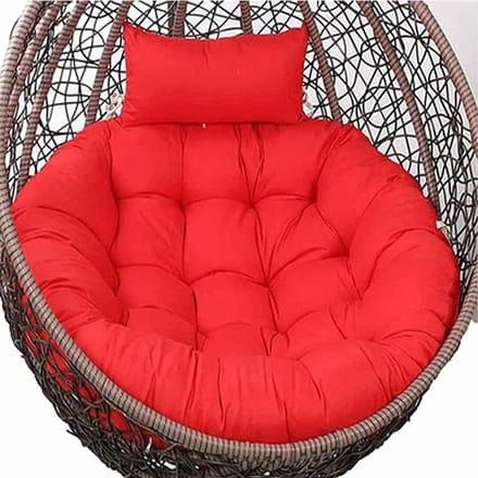 Hangmat Stoel Kussen - Schommelstoel Pad - Buiten Ontspannen - Extra Dikke Vulling - 120 cm Diameter - Donkerrood