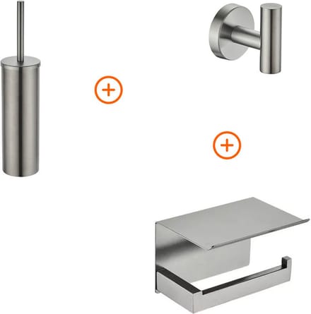 Toilet accessoires set Gun metal exclusief