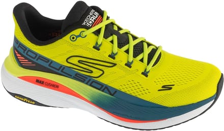 Skechers Max Cushioning Propulsion, Mannen, Geel, Hardloopschoenen, maat: 44,5