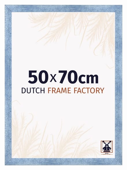 Fotolijst 50x70 cm - MDF - Helder Blauw Geveegd - Praag