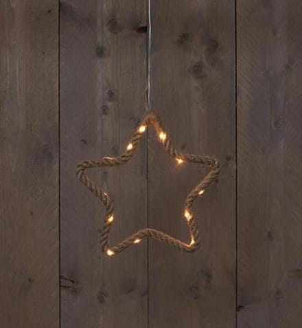 JUTE TOUW STER 25CM KOPERDRAAD 15 LED