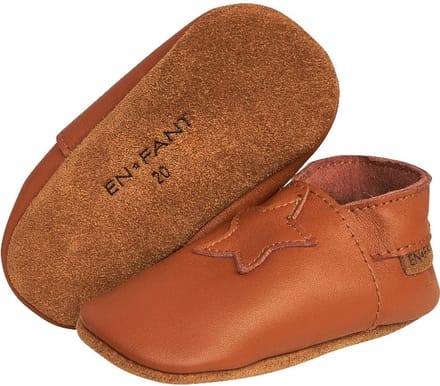En Fant Elastische kindersloffen E813115 - bruin leer