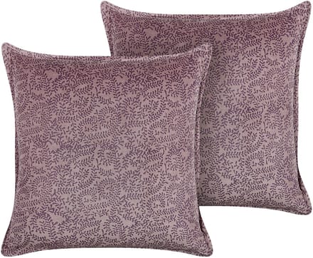 KALMIA - Sierkussen set van 2 - Roze - 45 x 45 cm - Fluweel