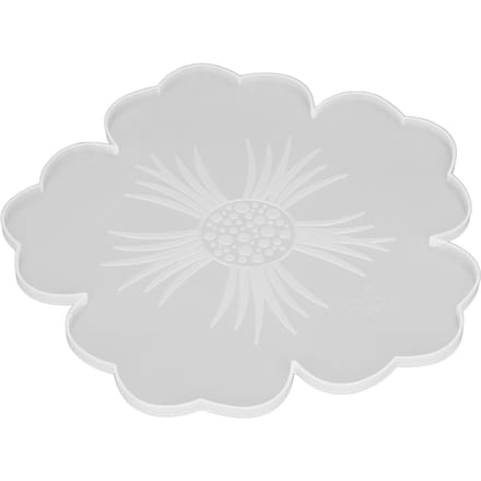 Moule en Silicone Réutilisable Élastique DIY Colle Cristal Fleur Dessous de Verre Plateau Moule en Silicone Pour la Maison white