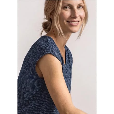 Shirt met afhangende schouders en elastische zoom