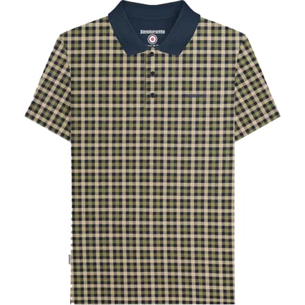 Lambretta Heren AW25 Geruit Poloshirt (Marine)