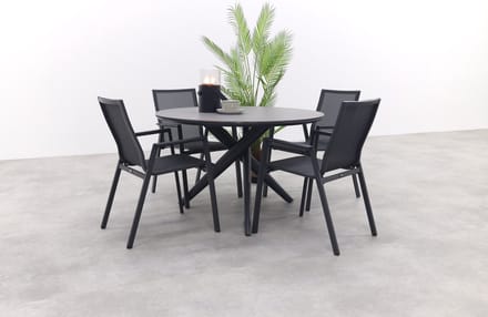 Atmos/Dublin ronde tuinset - 5-delig - 120 cm.