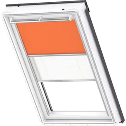 Velux Verduisterend Rolgordijn Dfd C02 4564s - Manueel - Oranje En Wit