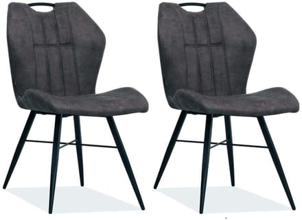 MX Sofa - Eetkamerstoel Scala luxor kleur: Antraciet (set van 2 stoelen)