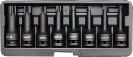 YATO Slagmoersleutel bitset 8-delig zwart YT- 1065
