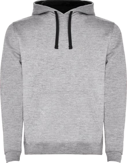 Roly Men´s Urban Hooded Sweatshirt RY1067 - Heather Grey 58/Black 02 - L