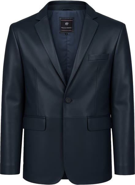 Felix Hardy Leren Blazer Heren Donker Blauw - M