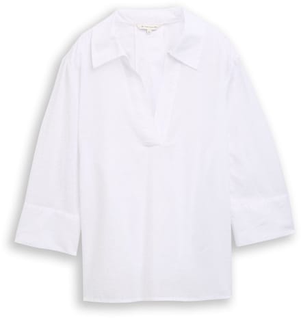 Tom Tailor - Losvallende blouse met borduursel - Maat 34 - white dobby