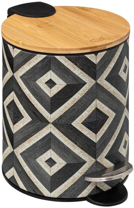 Dailygoods - 5five Afvalemmer Soft Close 3L in Zwart en Beige