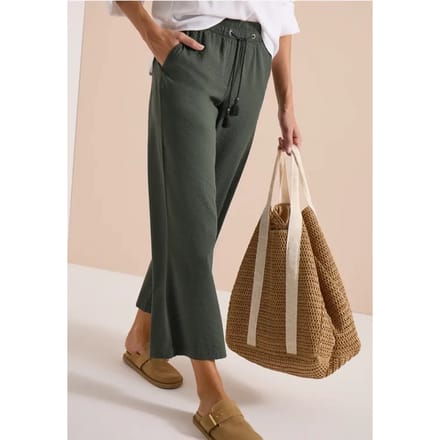 Wide Legs broek in seersucker kwaliteit