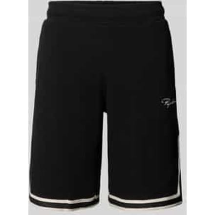 Short met structuurpatroon en labelstitching