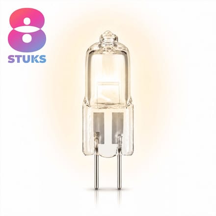 8x Mini Halogeenlamp G4 - 8W - Warm Wit Licht (2700K) - 160 lm - 2000 jaar - Dimbaar - 12V