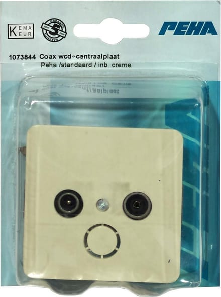 PEHA Standaard coax wandcontactdoos + centraalplaat | CREME
