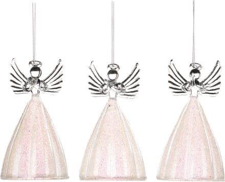 Goodwill Kerstbal-Engel Glas Wit 12 cm Voordeelaanbod Ass. Per 3 stuks