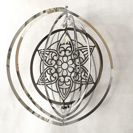 Nature's Melody Cosmo Spinner Mandala roestvrij staal ca.13cm / 5" windspinner