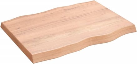 Massief Houten Tafelblad Eikenhout Lichtbruin Werkblad 80x60cm Ongeschuurd Rustieke Rand