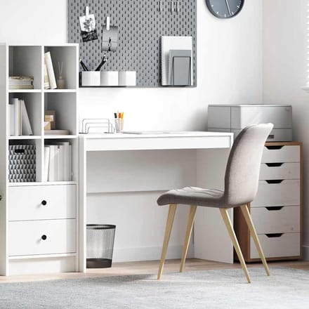 Schrijftafel Wit - Bureau Tafeltje - Thuiswerken Studeren - Met Lade - 100x40x76 cm - Wit