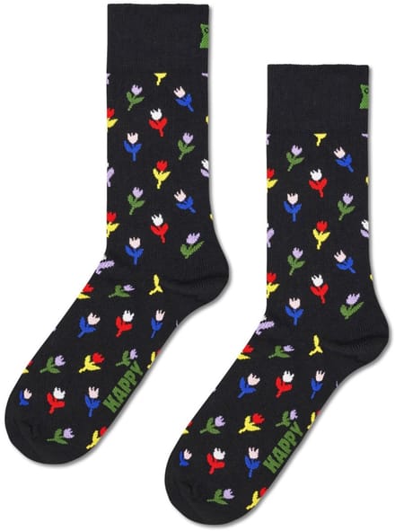 Happy Socks unisex sokken mini tulip zwart