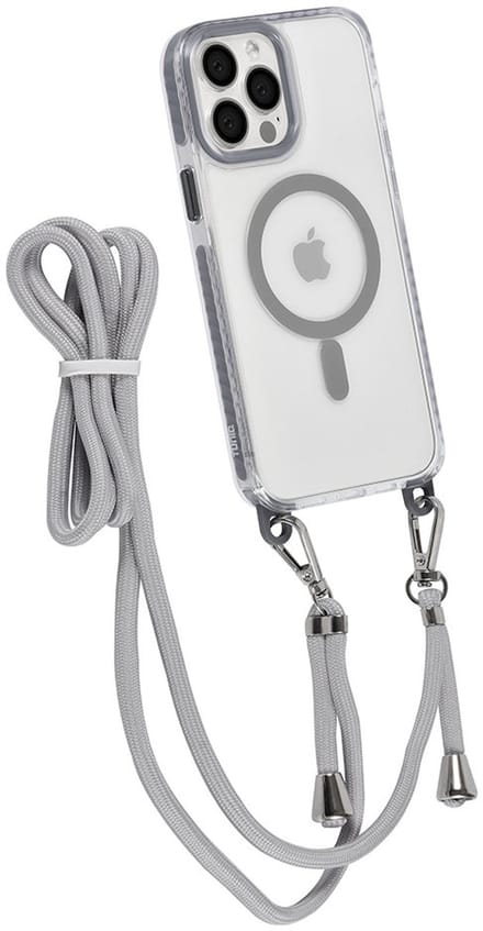 TUNIQ telefoonhoesje voor Apple iPhone 13 Pro Max - MagSafe backcover met koord - Grijs