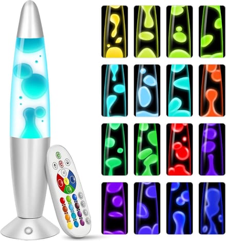 TIM® Lavalamp voor Kinderen - Lavalampen - Lavalamp - Wit - 9cm x 9cm x 35cm