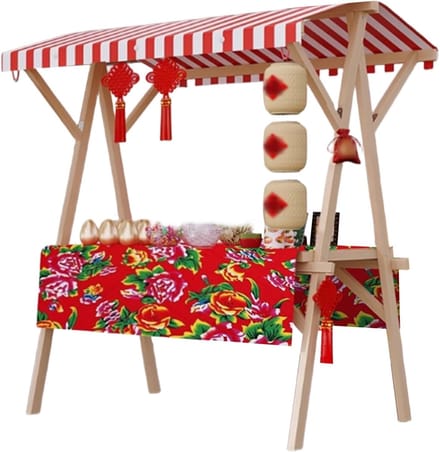 Houten Marktkraam - Voedselkar Display - Mobiele Winkel - Opvouwbaar Ontwerp - 60x120cm
