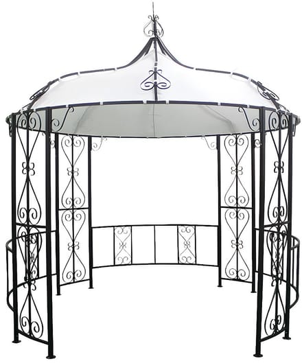 Vente-unique Smeedijzeren tuinkiosk in metaal TILCARA - D300 x H290 cm - Zwart