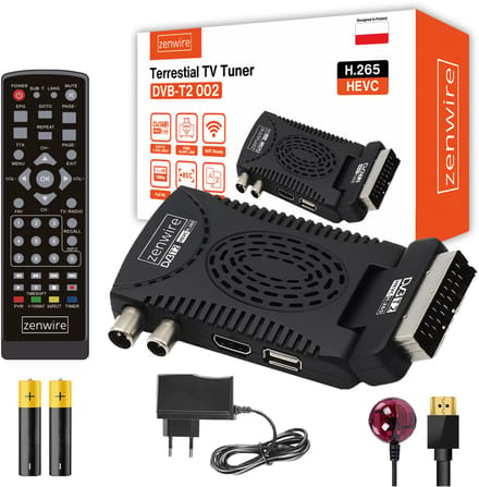 Zenwire DVB-T2 002 TV-ontvanger - HEVC H.265 - 1080p - HDMI SCART