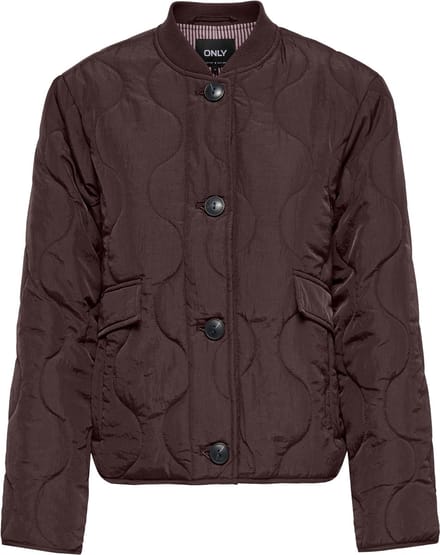 Only bruine dames jas   Rib kraag   Regular fit   Steekzakken   Drukknoopsluiting   Duurzaam   Lange mouw Bruin M