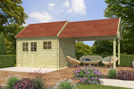 Woodlands Blokhut Coventry XL Groen 720 x 320 cm