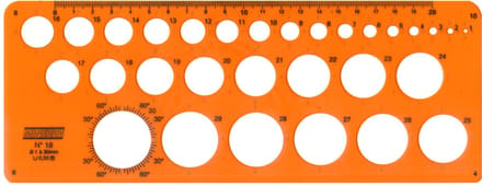 MINERVA cirkelsjabloon 17 A, Kreis von 2 - 38 mm