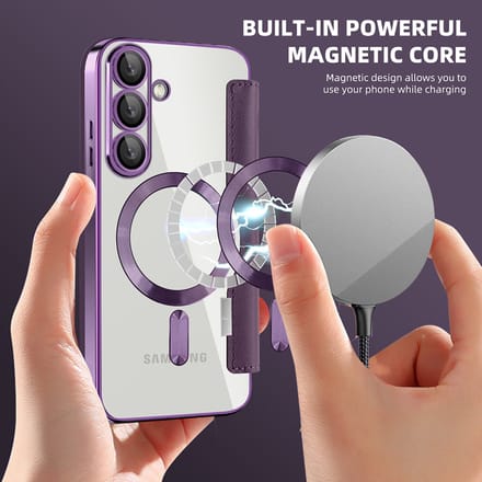 Techsuit - SmartMag Book Case - Samsung Galaxy S25 - Purple